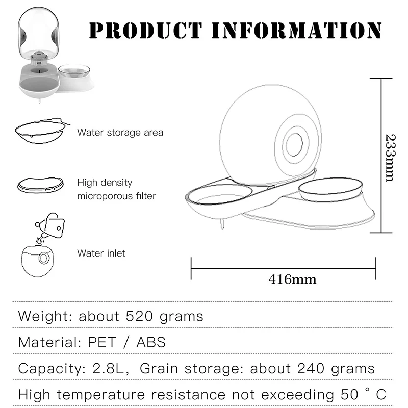 

Hot Automatic Water Dispenser Pet Bowls Set Snail Shape Detachable Ball Pet Feeder Gravity Waterer for Cat Dog