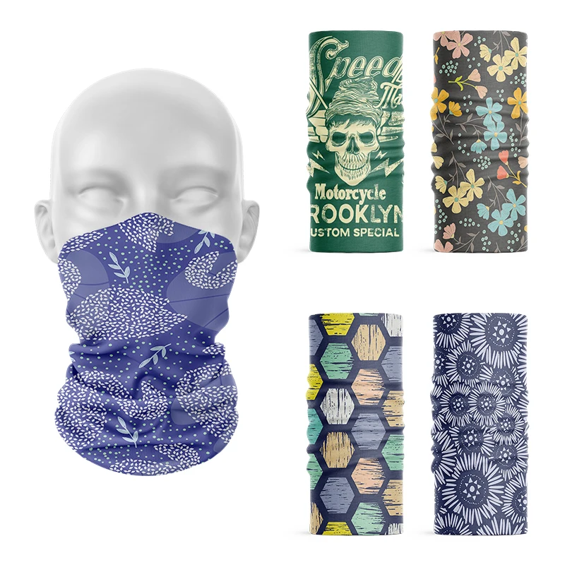 Новый летний шарф для женщин с 3D-печатью, веселым черепом и цветами, на шею, для занятий спортом на открытом воздухе, велосипедных прогулок, как защита лица и головы, бандана, для походов, хиджаб, буффи.