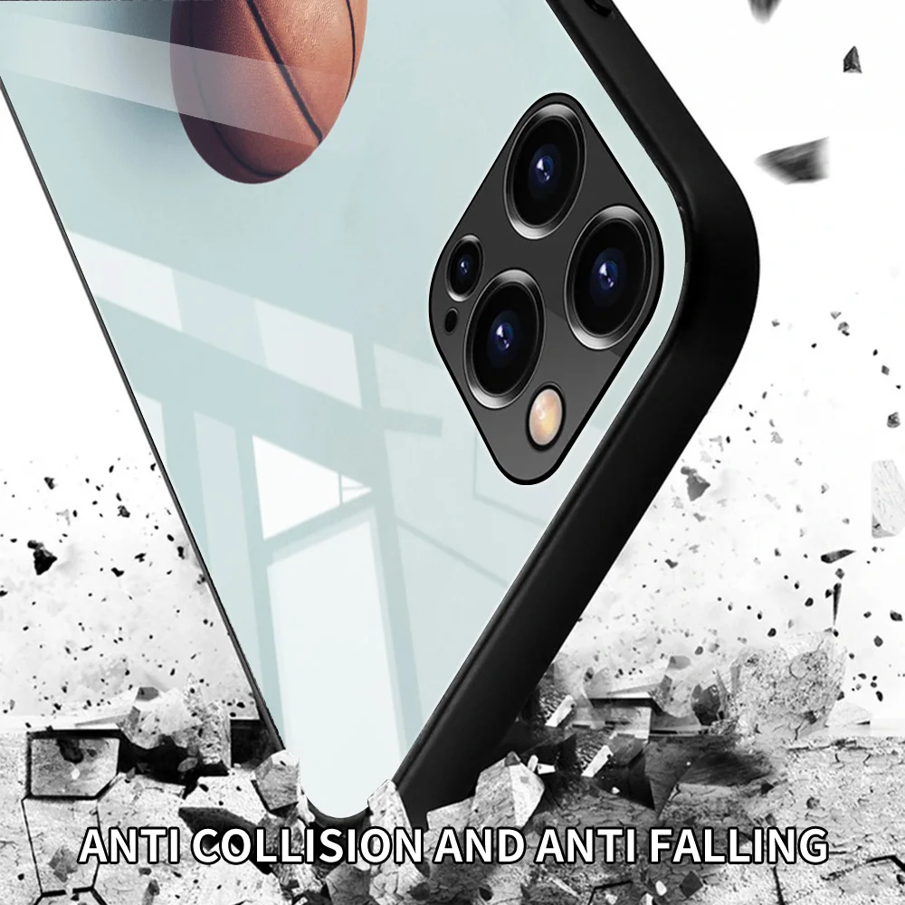 Tempered Glass Phone Case For iPhone 14 13 12 11 Pro Max Shell For iPhone Xs Max XR XS 7 8 6 6S Plus 11Pro Basketball Basket