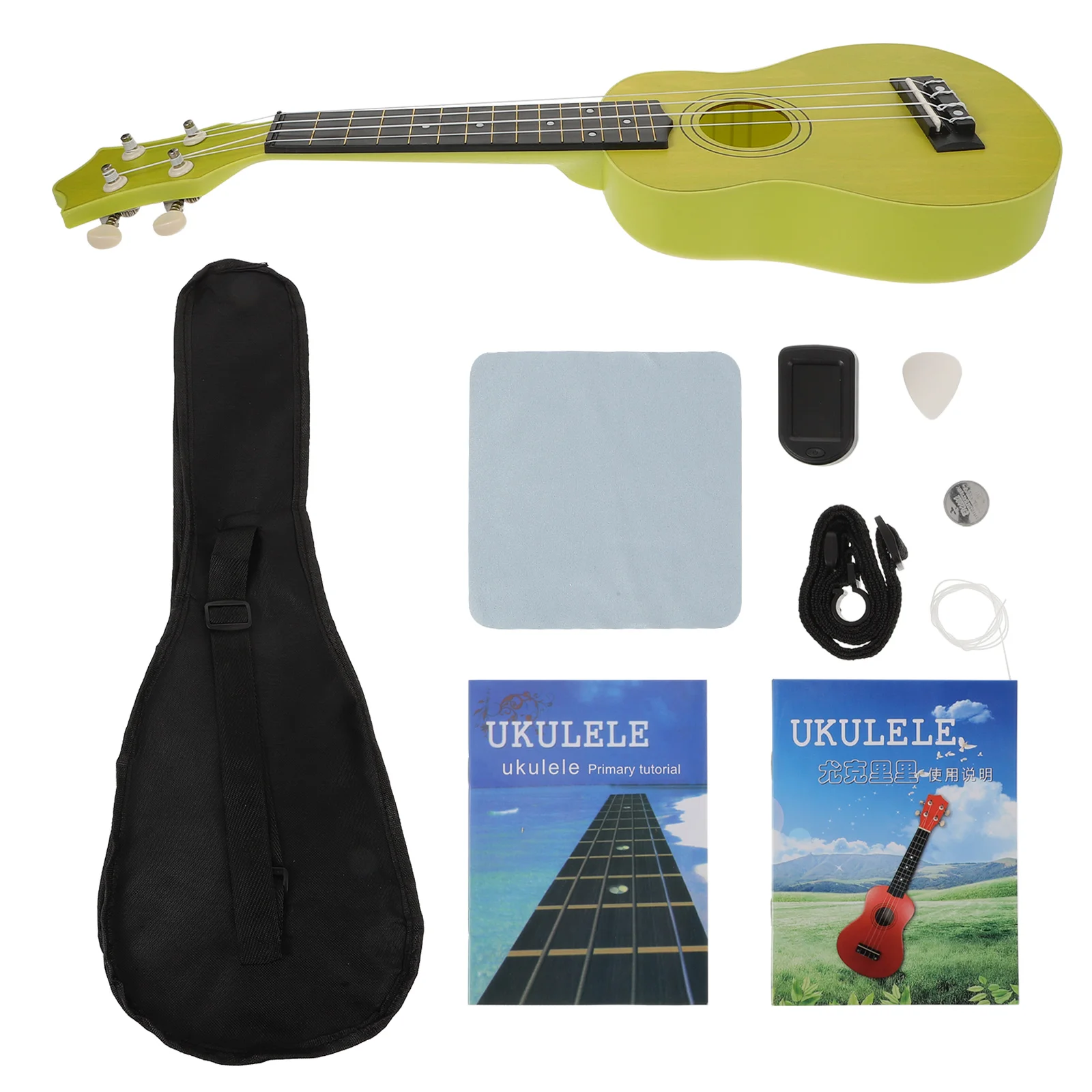 

1 набор полезных дюймовых гитар укулеле, фотомузыкальный инструмент (лимонно-зеленый)