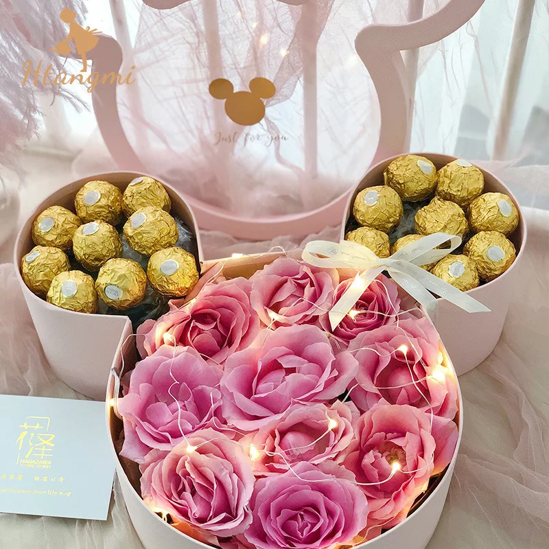 

1 piece Mickey Gift Box Wedding Anniversary Chocolate Candy Packaging Box Birthday Party Decorations Adult Kids Friends Favor
