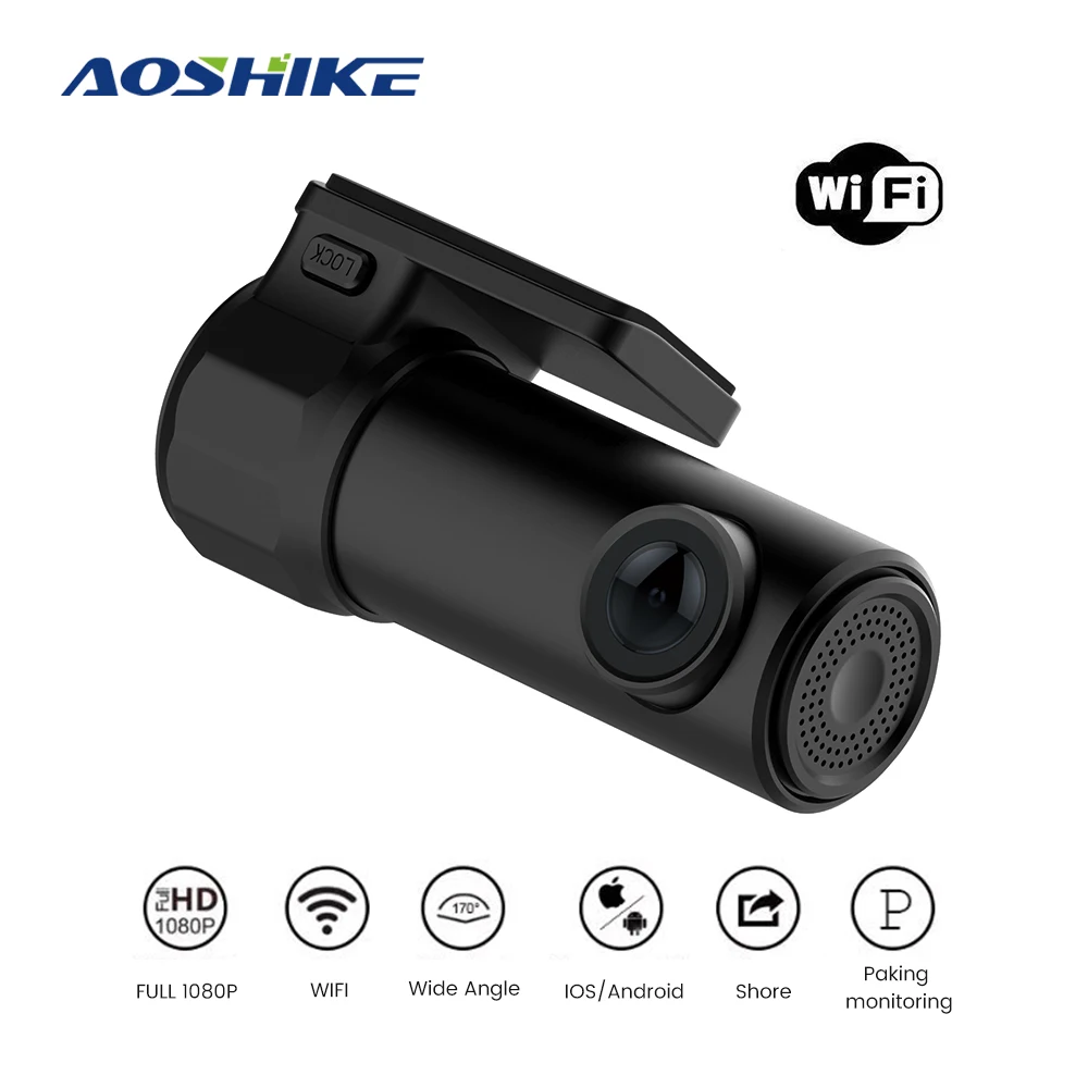AOSHIKE Wifi скрытый Автомобильный видеорегистратор камера Full HD 1080P Ночное видение 170