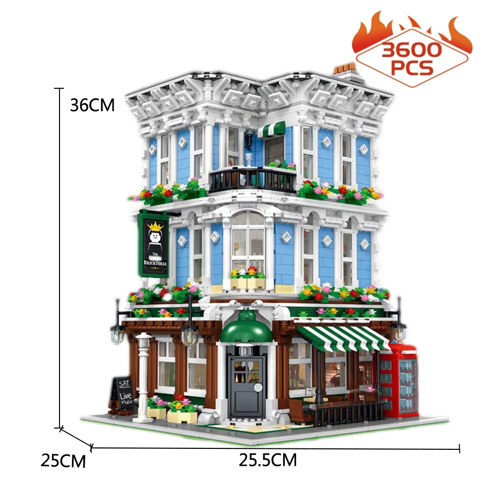 

Конструктор уличный вид Queen Bar Музыкальный клуб Bricktoria 89110 MOC Модульные строительные блоки игрушки Grand Emporium