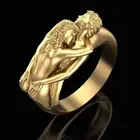 Кольца для влюбленных, золотистые и Серебристые свадебные украшения с поцелуем, сердцем, винтажные, в готическом стиле