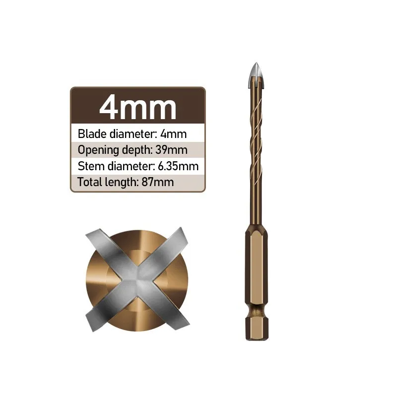 

3-12mm Cross 1/4\\\" Hex Shank Drill Bits Set Concrete Glass Ceramic Tile Drill Bit Wood Metal Drilling Tools 3/4/5/6/8/10/12mm