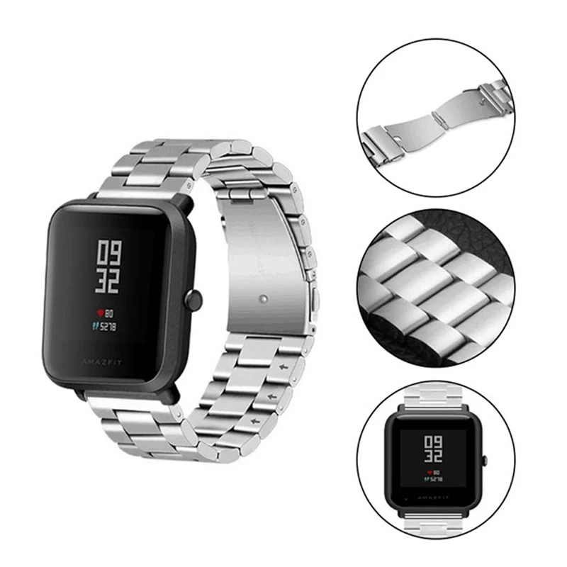 Ремешок JANSIN из нержавеющей стали для Xiaomi Huami Amazfit Bip BIT PACE Lite Youth/samsung galaxy watch 42 мм