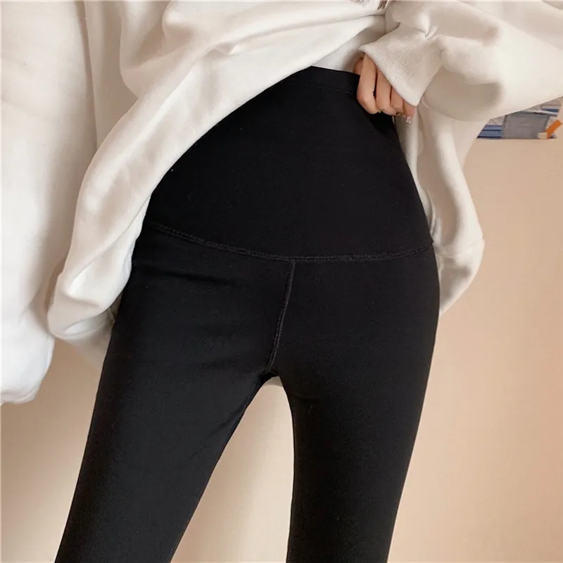 

POUNGDUDU 2021New Pants For Women Leggings Slim Sweatpants Cotton Velvet Thicken Warm Elastic High Waist Slim Female All-Match