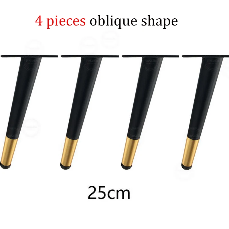 oblique 25cm 4 шт. металлическая мебель стол аксессуары для обуви конические золото с черный цвет, для шкафов ноги шкаф шкафы кофейный конусобразный фильтр для ножек стула 25/35 см - Цвет: oblique 25cm