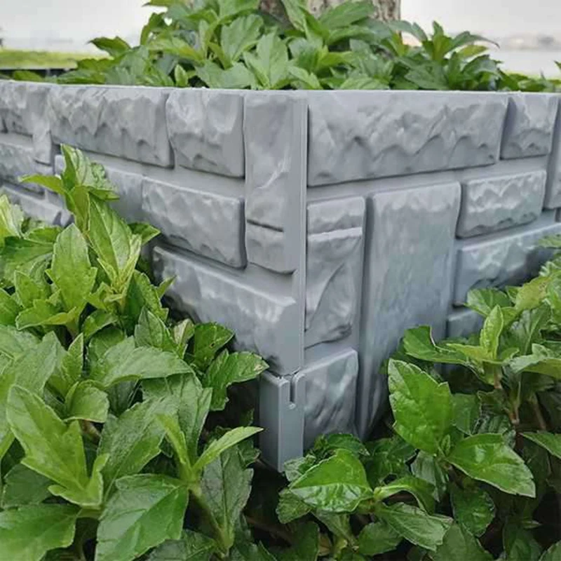 

Lawn Edging Plant Border, Gray Stone Brick Flower Bed and Garden Fence, Used for DIY Home Garden Decoration (18Pcs)