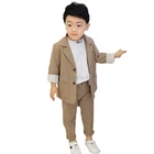 В 2020 году, детский Свадебный костюм из 2 предметов: пиджак и штаны цветочный смокинг для мальчиков, Школьный костюм для девочек