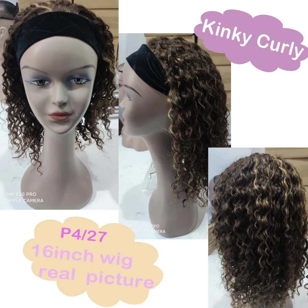 

P4/27 Highlight Headband Wig Water Wave Headband Wig Human Hair Wigs For Women Human Hair No Glueless Wig Brazilian Remy