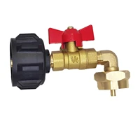 90 degree qcc1 type propane refill elbow adapter with on off control valve