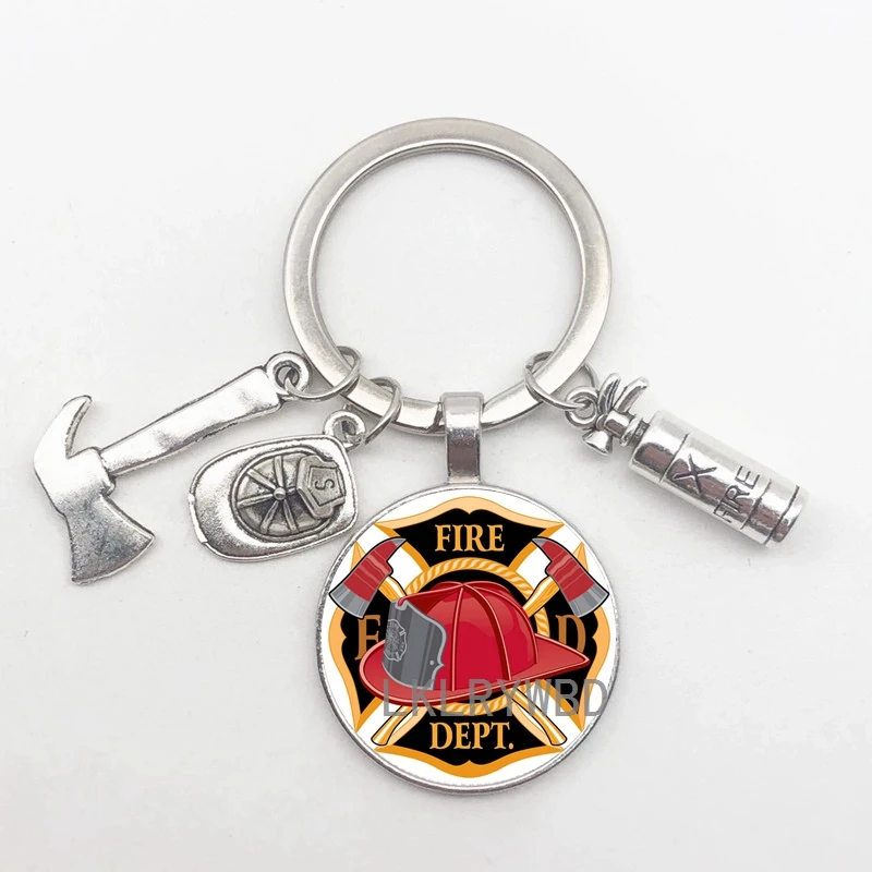 

New Fire Extinguisher Fire Cap Keychain Fire Station Fire Hero Charm Keychain Commemorative Gift