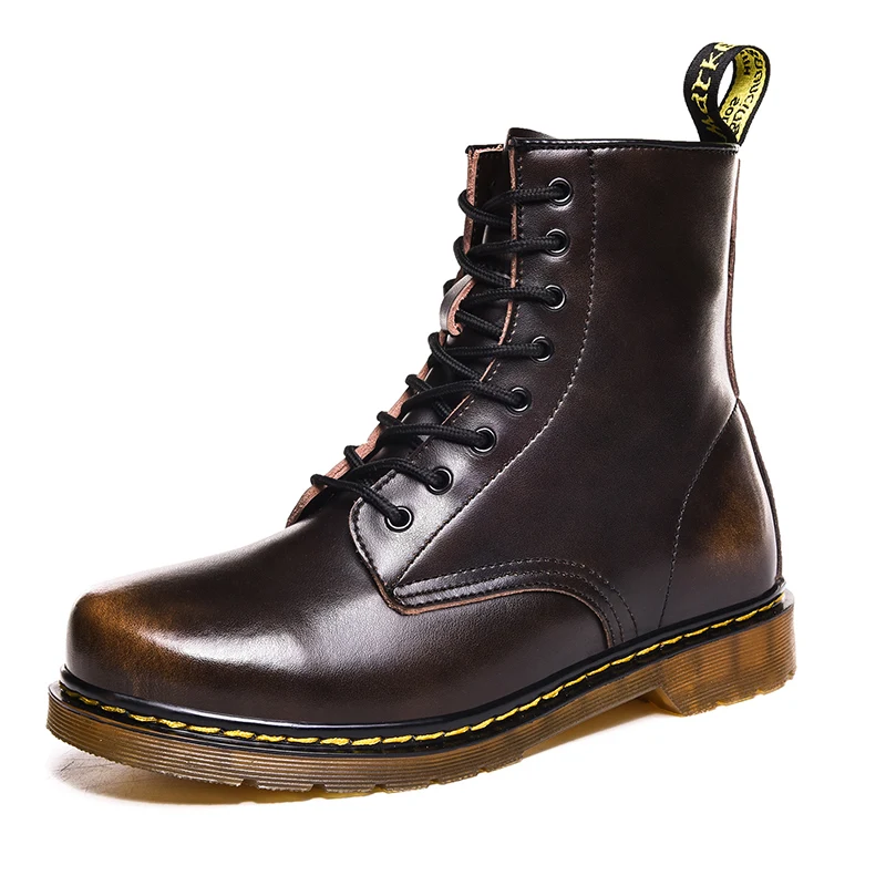 

Trendy New Couples Genuine Leather Casual Martin Boots Four Seasons Comfort & Cotton Fashion Men's Boots Botas De Trabajo Hombre