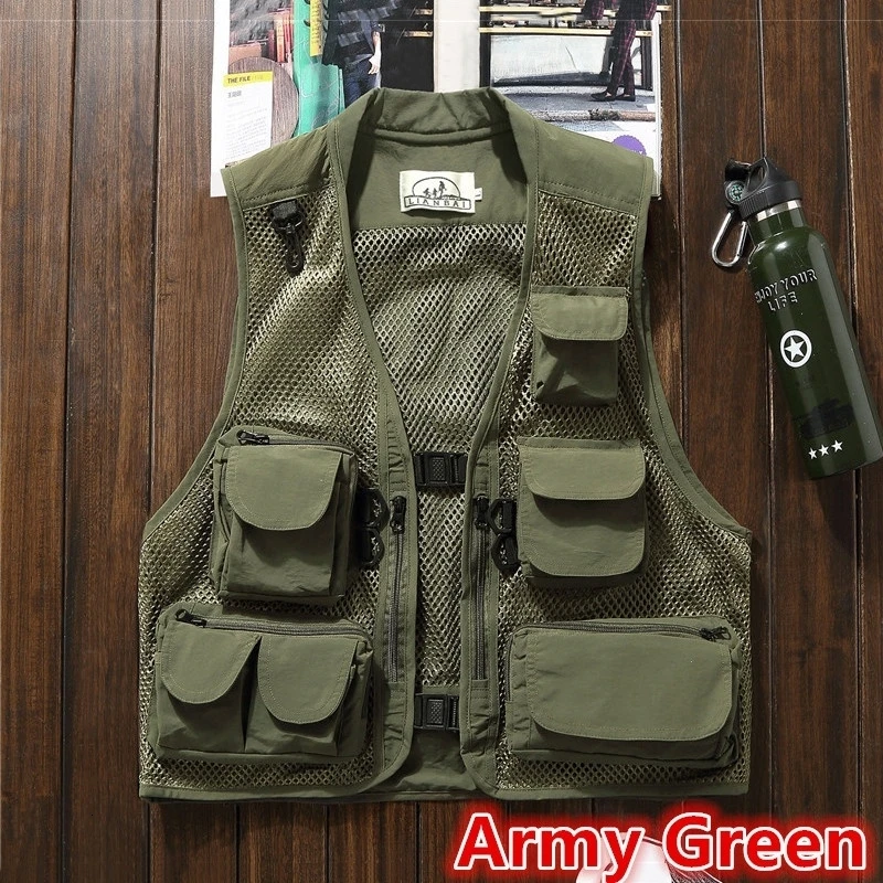 Сверхлегкий мужской жилет для рыбалки Быстросохнущий сетчатый тактический