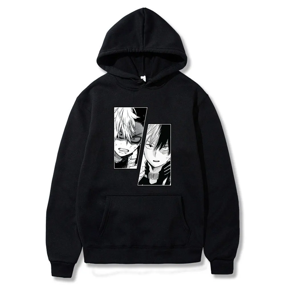 

My Hero Academia Hoodies Todoroki Shoto Sweatshirt Men Hip Hop Hoodie Black Long Sleeve Hoodie Men's Spring Jacket Streetwear