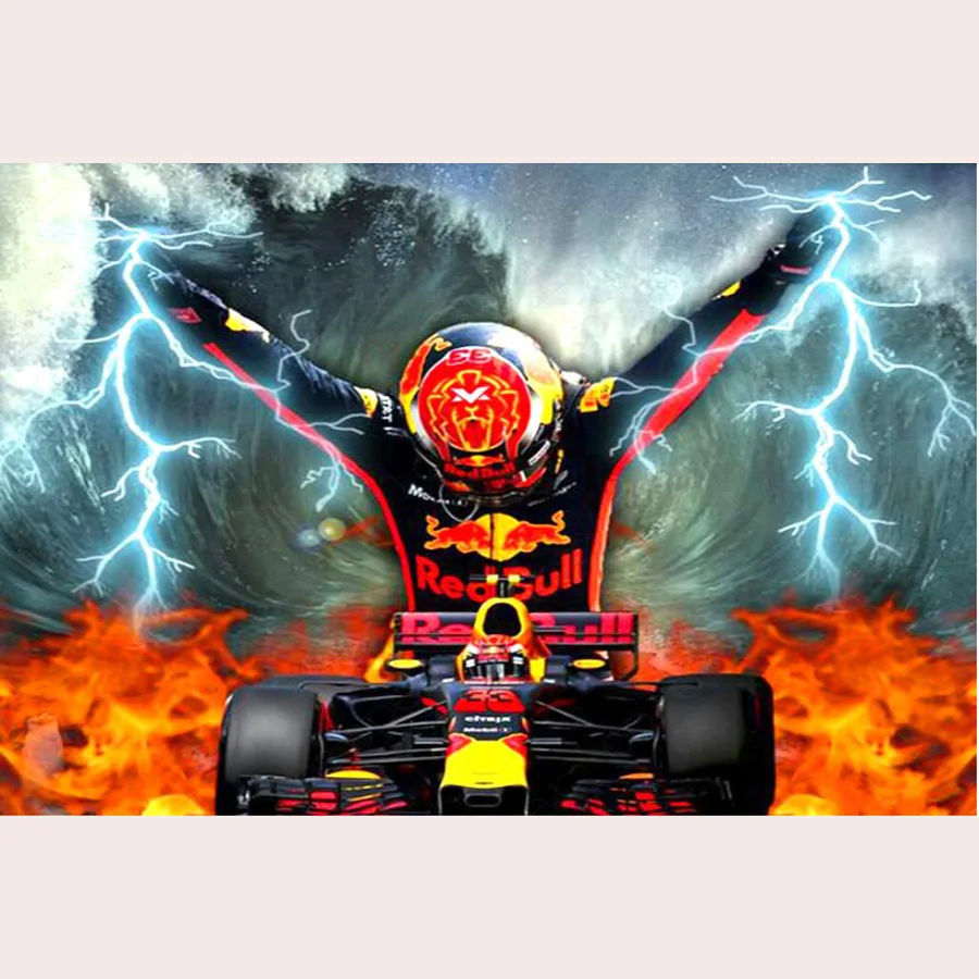 Алмазов картина F1 Гоночная машина 5D DIY камни в форме ромба/круглый дрель 3D Вышивка