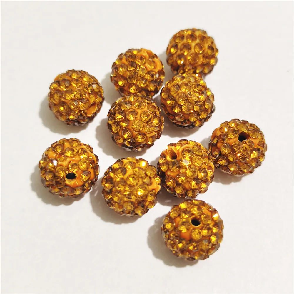 

Free shipping golden10/ 12 mm rhinestone spacer beads round shape, suitable for needlework accessories jewelry making