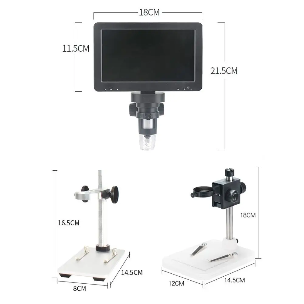 1200X Цифровые микроскопы увеличение микроскоп с 7 дюймовым HD монитором под