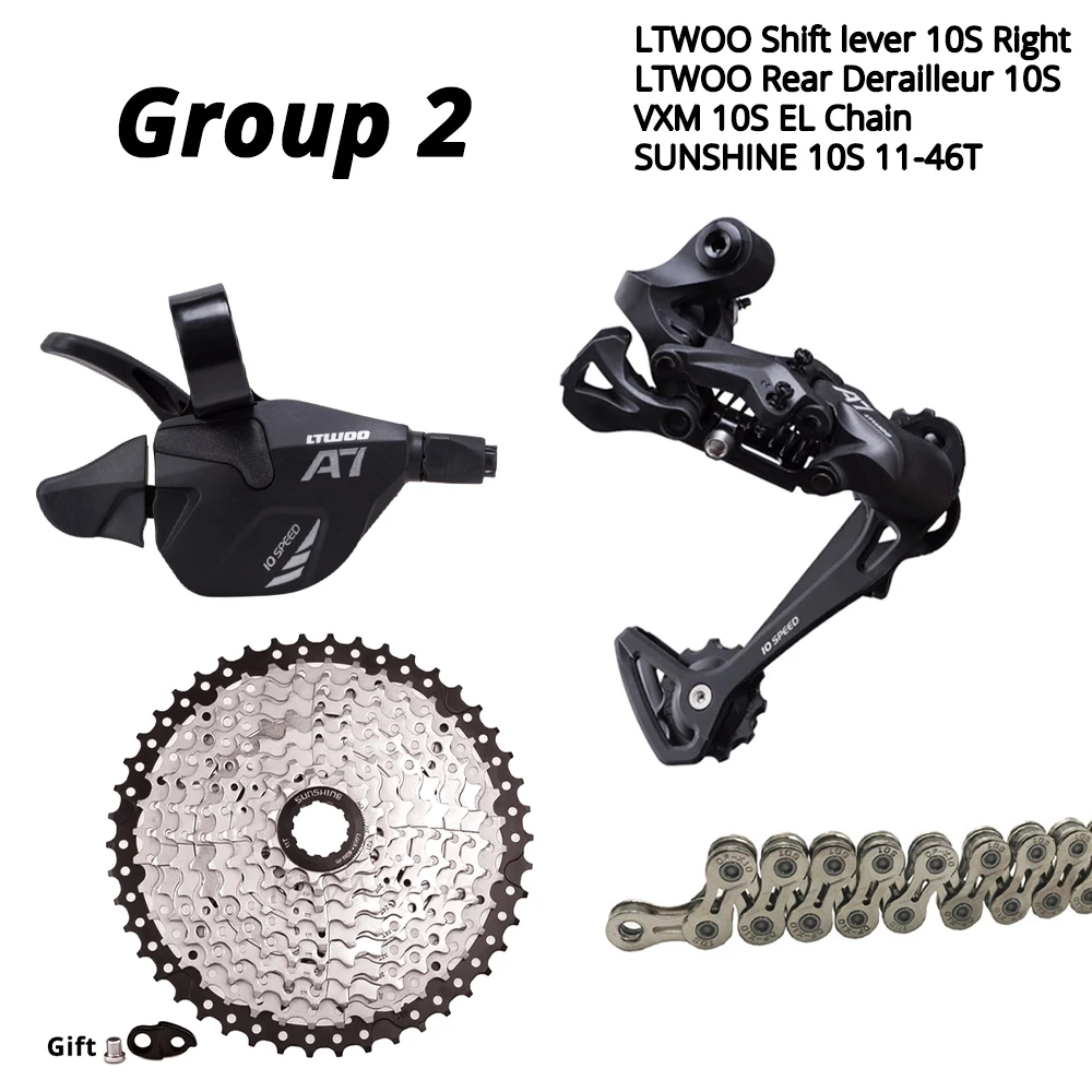no chainring 11-46T LTWOO A7 1X10S группа 10 скоростей Рычаг переключения передач Солнечный кассета 42T 46T 50T VXM цепь MOTSUV Цепь 32T 34T 36T 38T - Цвет: no chainring 11-46T
