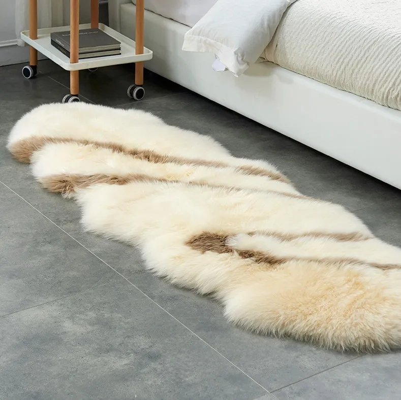 Satılık Lüks Tüylü Halı Doğal Avustralya Koyun Postu Kilim Sandalye Kılıfı Yatak Odası Mat Yün Sıcak Tüylü Halı Koltuk Tekstil Kürk Alan Kilim