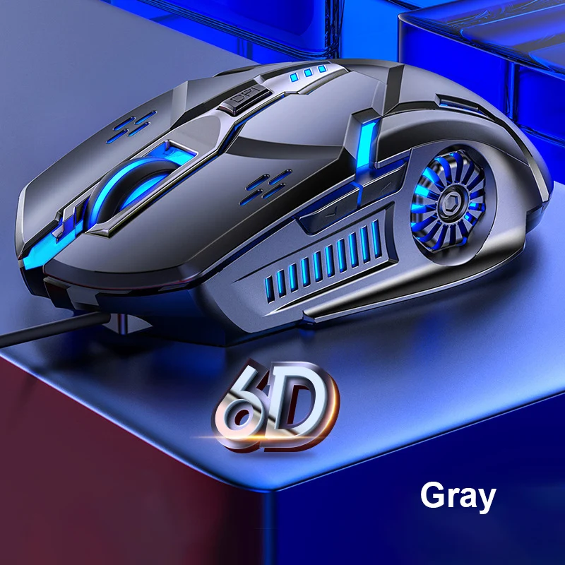 Игровая мышь G5, 6 кнопок, 7 цветов подсветки, USB Проводная Бесшумная мышь, 4-скоростная игровая мышь DPI RGB для ПК/ноутбука, Windows 7/8/10/XP - изображение