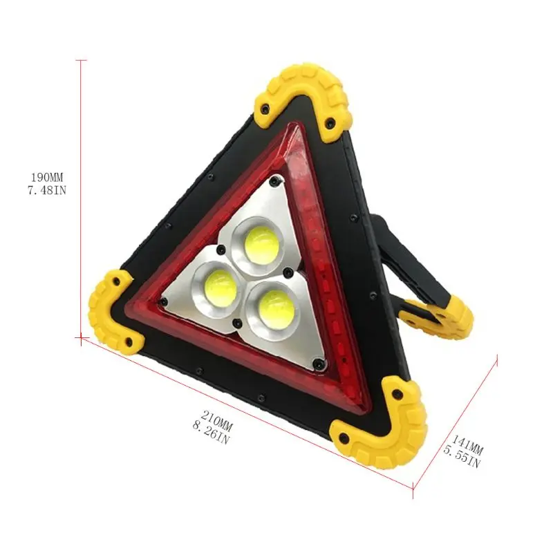 

Car Warning Light Triangle Bright 3 LED Taillight Waterproof Sign Lamp Truck Strobe Emergency Repair Lantern for Outdoor Camping