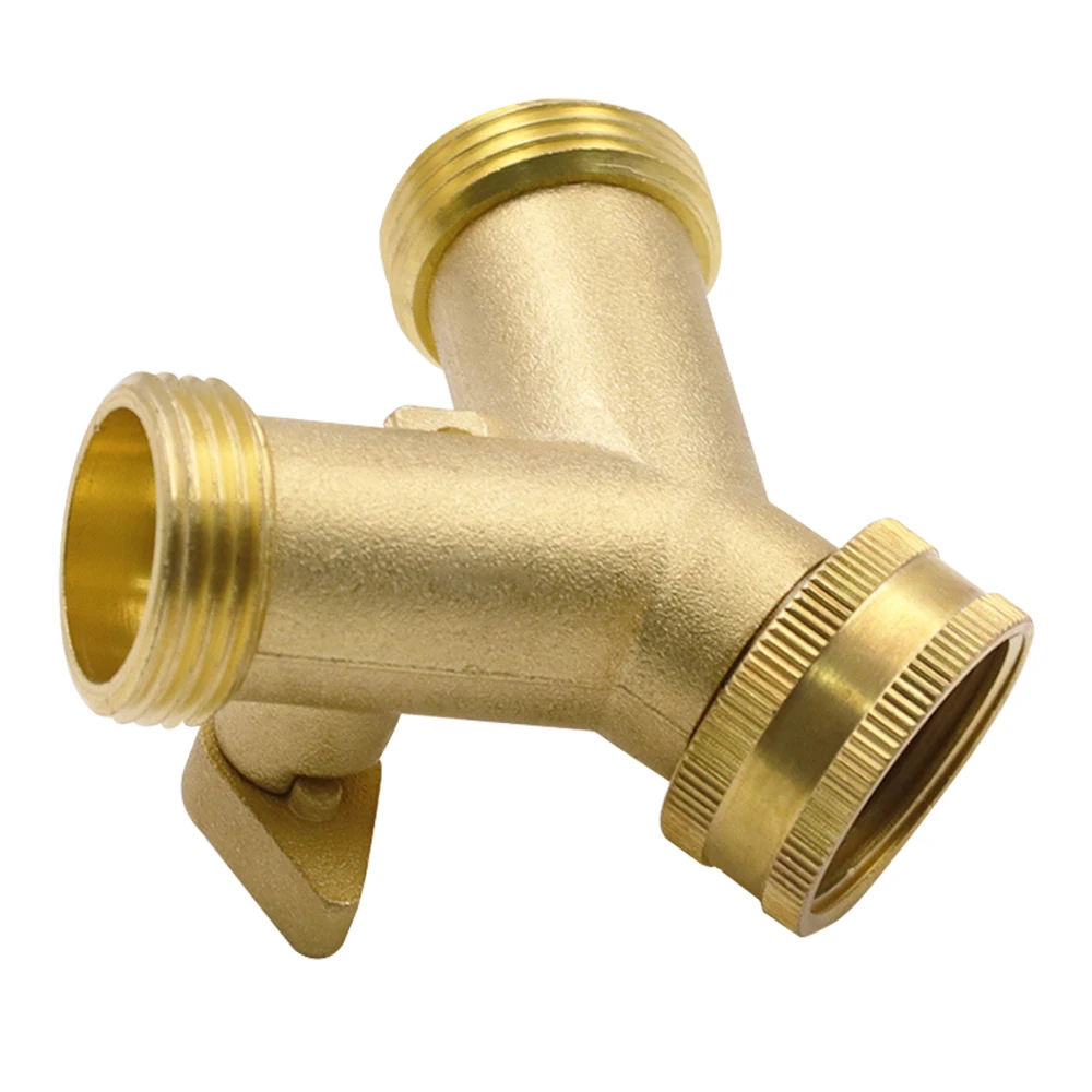 

Запорный клапан для садового шланга, латунный сплиттер, полностью медный разъем, шайба, Y-образный медный двухсторонний адаптер, фитинги