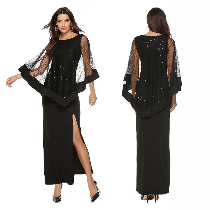 

Sequin Modis Long Dress party night vestidos de festa bodycon black vestido longo dresses woman elegant long sleeve Slim clothes