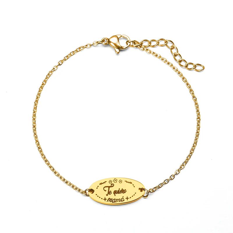 Я Люблю Тебя мама выгравировать браслеты с буквами 316 из нержавеющей стали