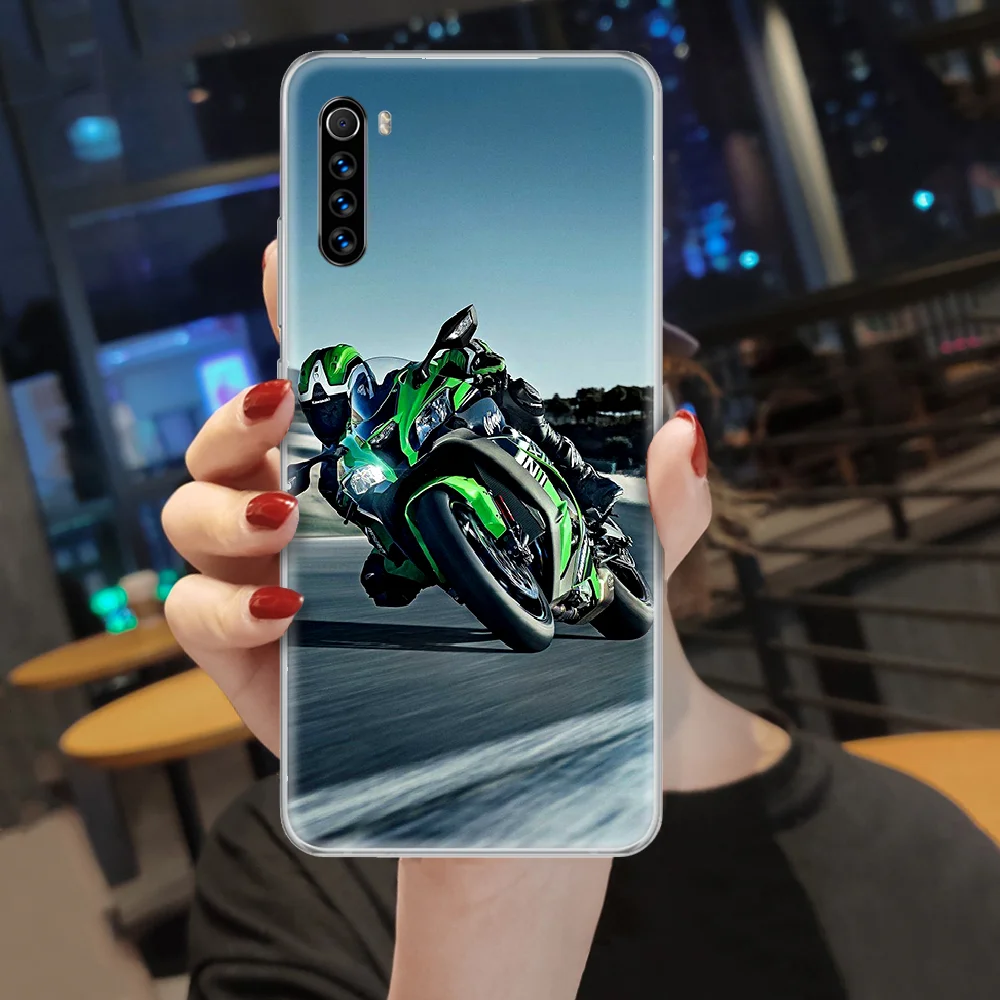 

Kawasake Motorcycle brand Phone Case cover For XIAOMI Redmi Note 3 4 4X 5 6 7 8 9 Pro T S max transparent hoesjes 3D back