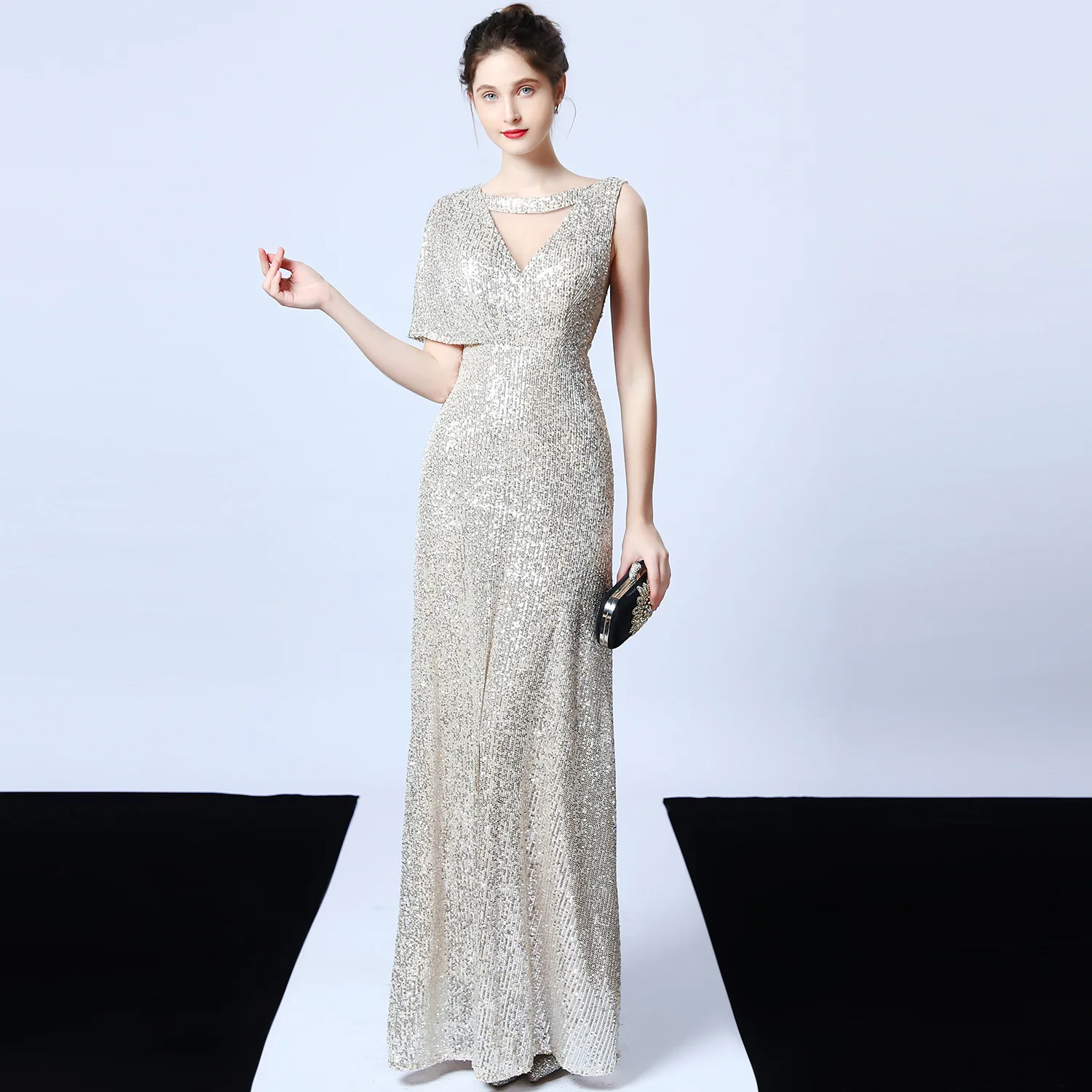 Party Sequined Evening Dress 2020 Sexy Long Robe Sparkling Gowns Backless Vestidos De Fiesta Formal Mermaid Dresses | Свадьбы и