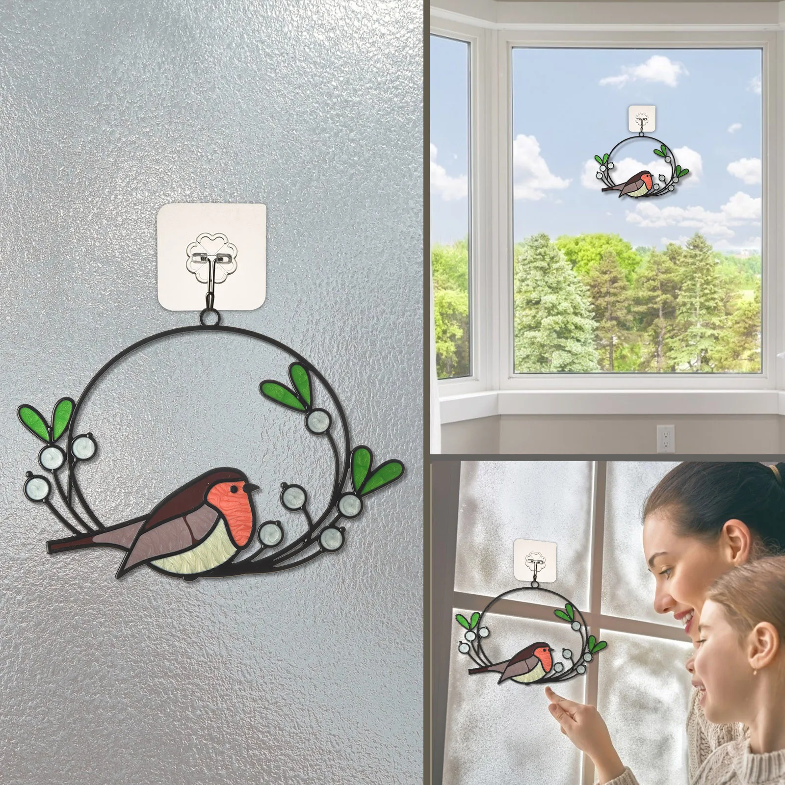 

Garden Crafts Double Side Oil Dripping Alloy Bird Pendant Decoration decoracin de habitacin