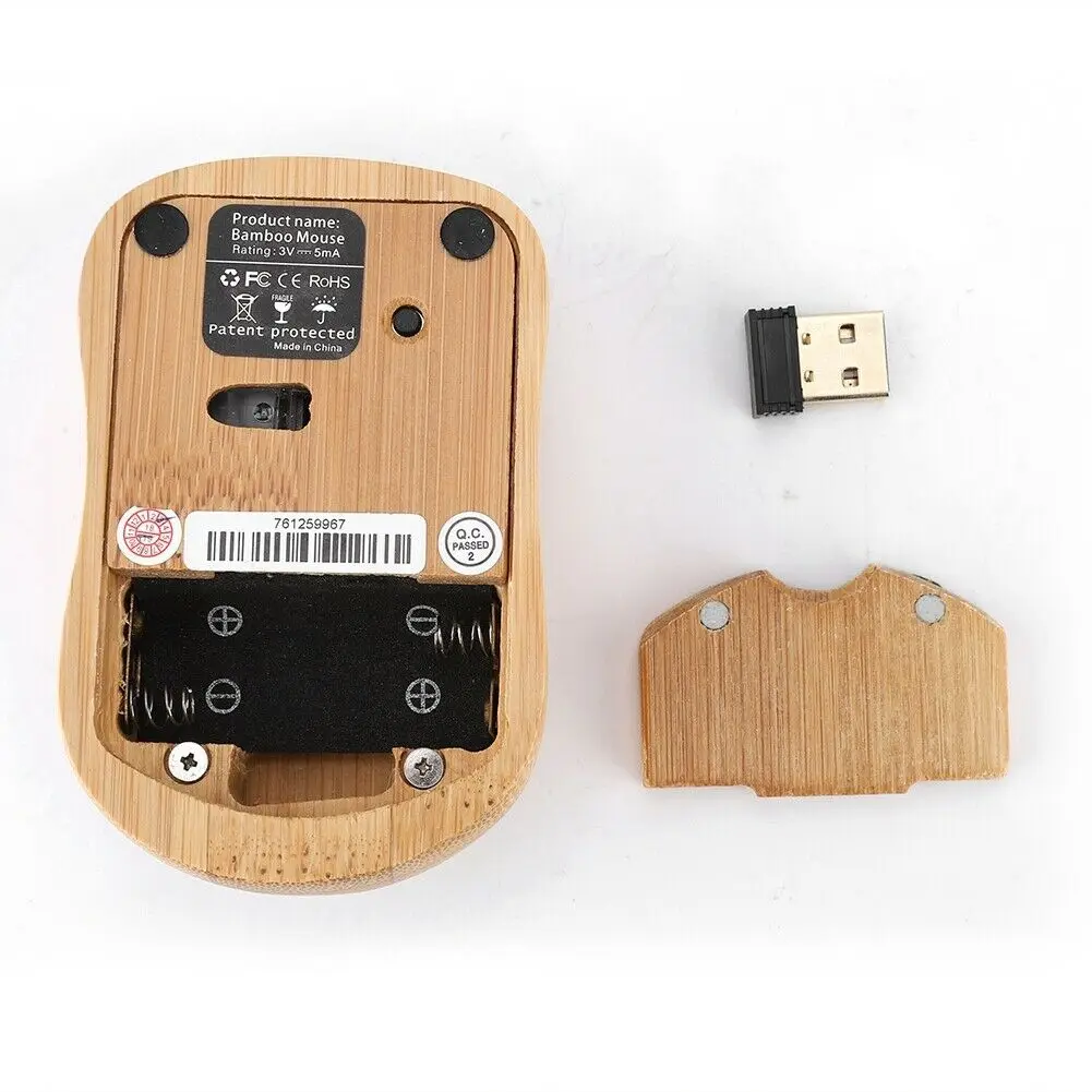 Беспроводная оптическая бамбуковая мышь 2 4 ГГц USB 2400DPI | Компьютеры и офис