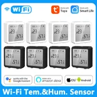 Датчик температуры и влажности Tuya Wi-Fi, комнатный уличный гигрометр, термометр, детектор Smart Life с дистанционным управлением, Alexa Google Home