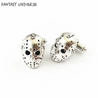 fantasy universe jason voorhees horror cufflink metal high quality vivid faces fashion jewelry halloween complimentary gift box