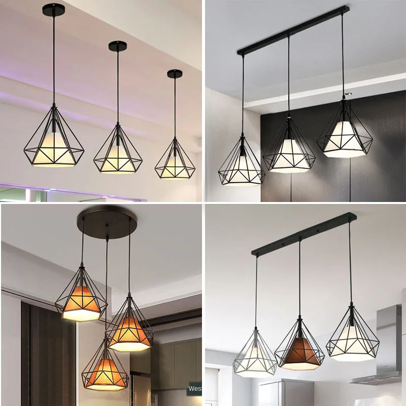 Нордические подвесные светильники одна головка Три головки промышленная