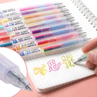 5pcs gradient color gel pen set 0 5mm rainbow marker pen art hook line pen student school office stationery supplies