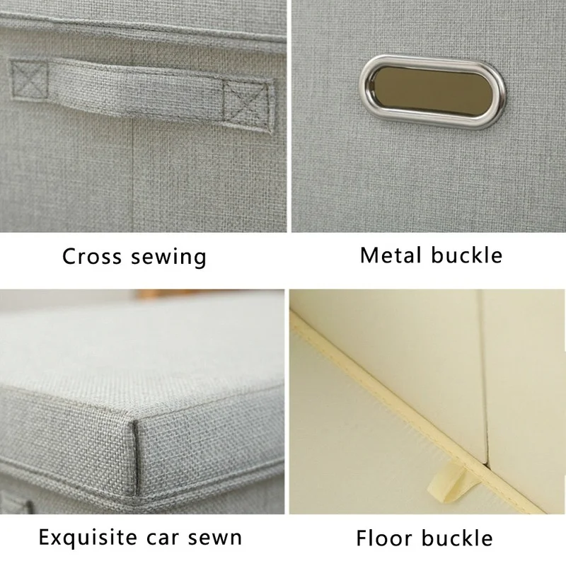 

Foldable Cotton and Linen Storage Box Large Capacity Various New Models with Lid for Storing Clothes Toys Family Organization