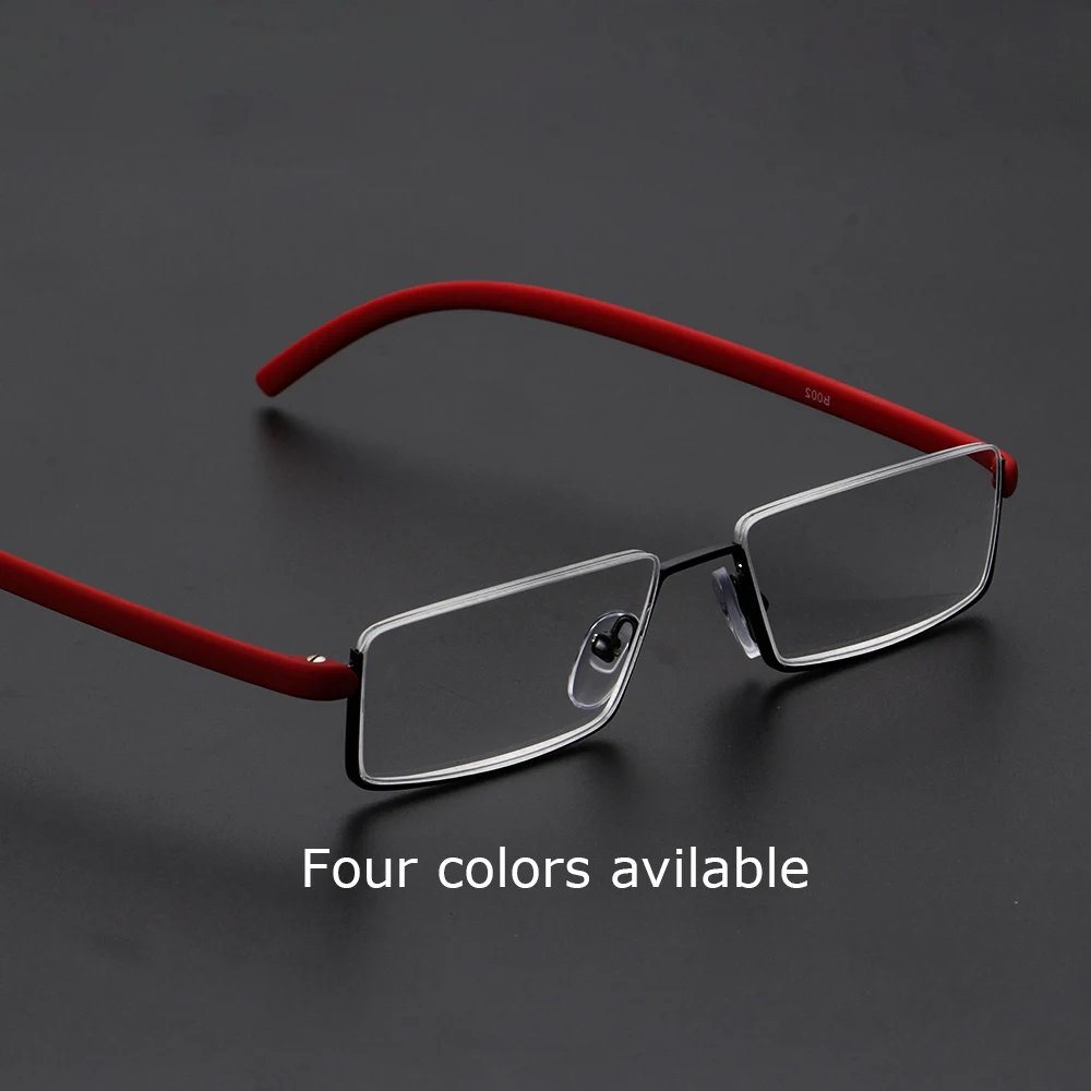 

Очки для чтения с защитой от сисветильник света мужские, металлические Полуободковые Рецептурные очки, TR90, с чехлом, + 4,0 до +