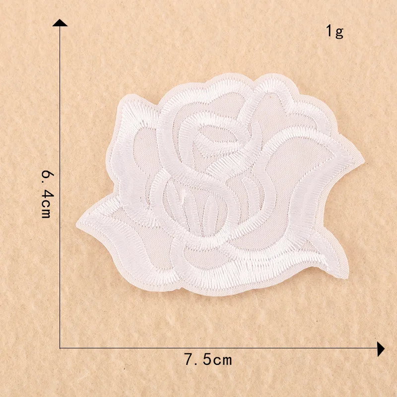 Вышивка ткани черно-белая нашивка с цветком розы наклейки для одежды шитья