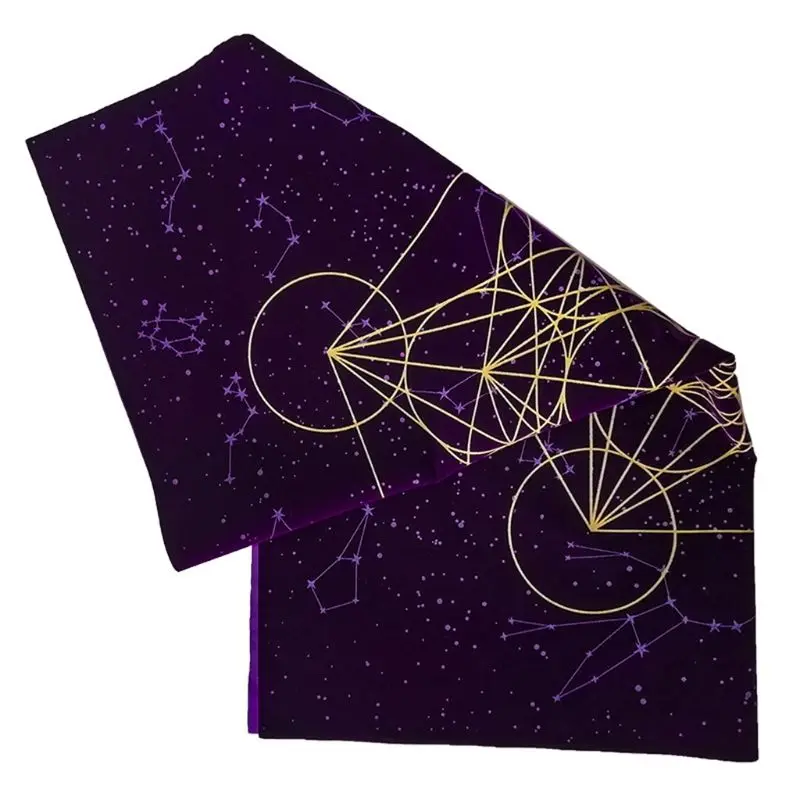 

Tarots Card Tablecloth Metatrone Cub Crystal Grid Altar Velvet Cloth Board Game RXBB