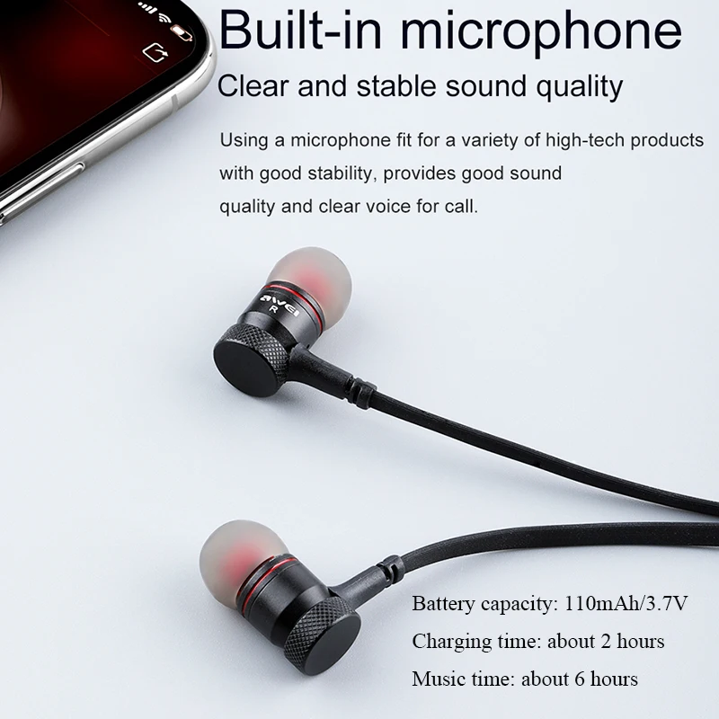 Беспроводные Bluetooth Наушники AWEI G10BL 3D стереонаушники спортивные наушники с