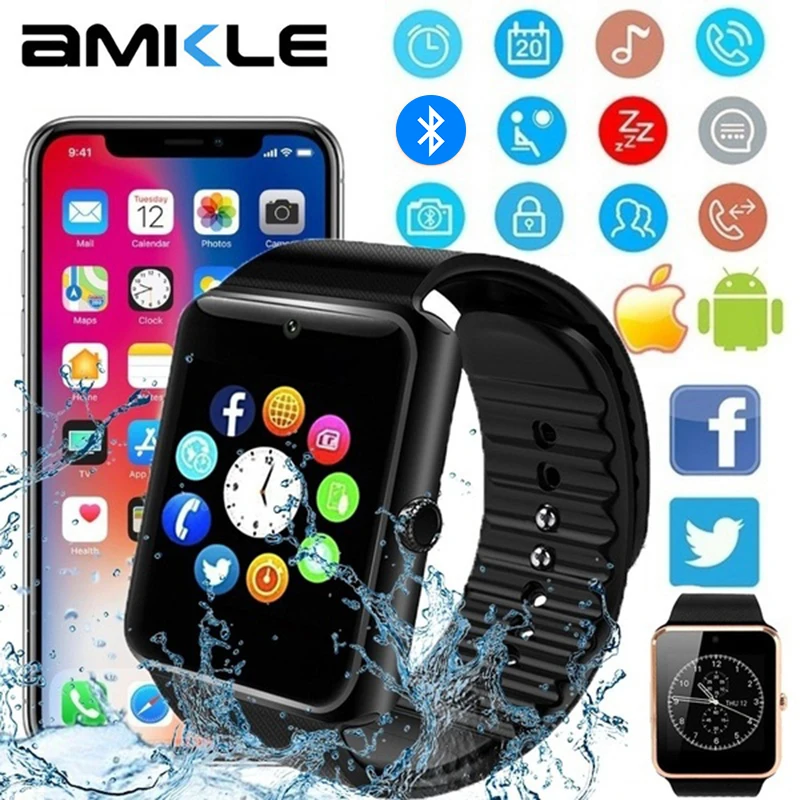 Смарт-часы GT08 2019 металлические с Bluetooth со слотом для Sim-карты | Электроника