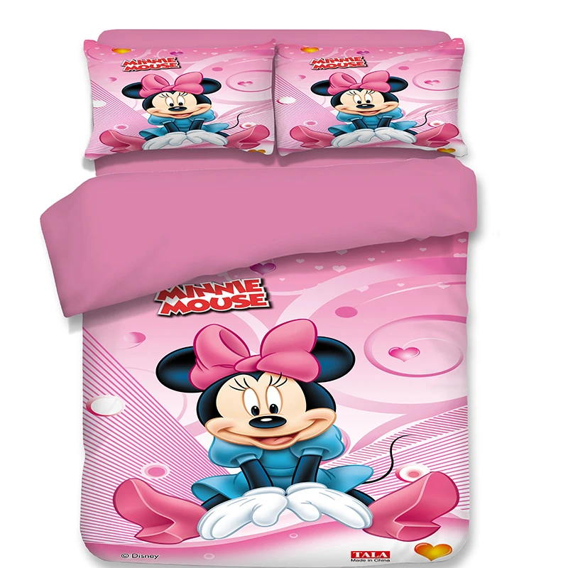 Толстый милый комплект постельного белья с Минни и Микки Маусом 3 шт. одиночный