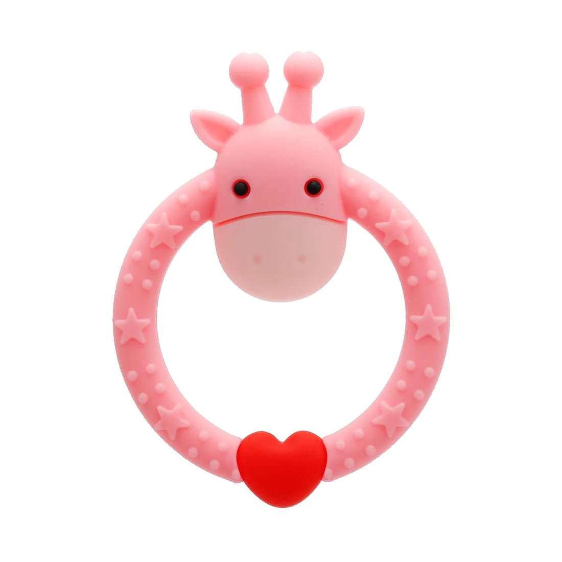pink 1 шт. Детские трофеи соска мультфильм олень зубные кольца для детей силиконовые молярные игрушки пищевой силикон Лось детский Прорезыватель - Цвет: pink
