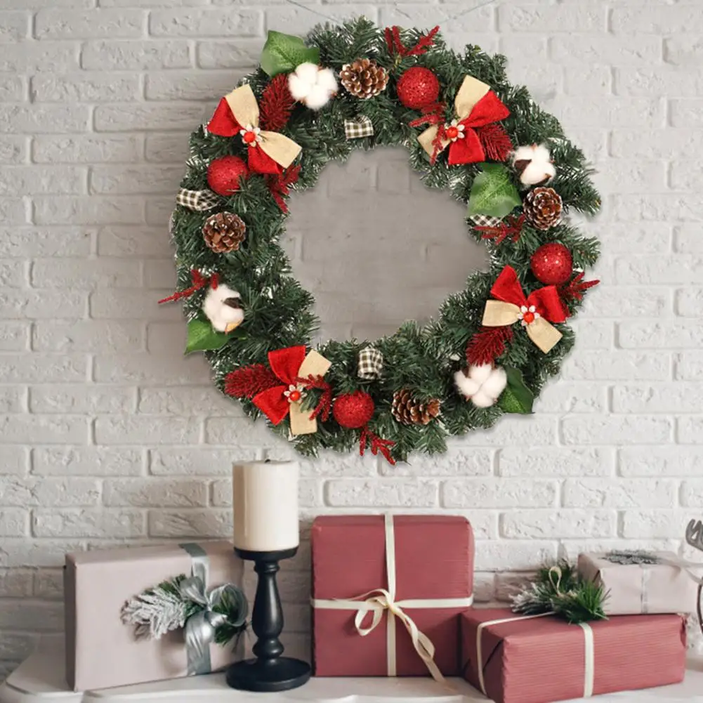 Christmas Wreath Decoration Wreath Door Hanging Fireplace Decorative Garland 30CM/40CM/50CM #D0