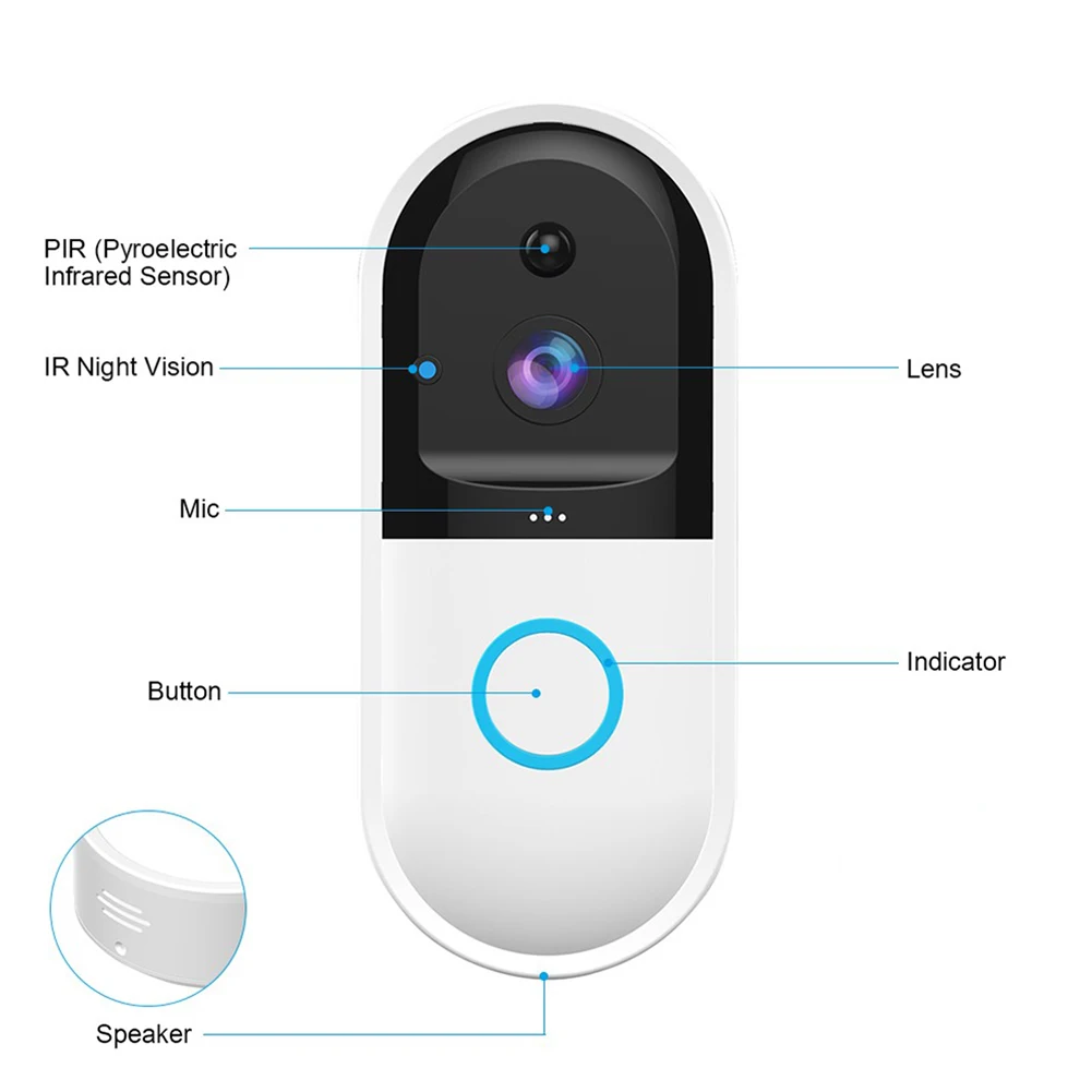 Smart Video Intercom WI-FI Door Phone Bell WIFI Doorbell Camera For Apartments Wireless Security Night Vision | Безопасность и