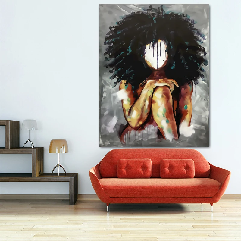 MUTU Black Girl Magic Wall Art Печать на холсте абстрактное искусство девушки акварель холст настенные картины для домашнего декора