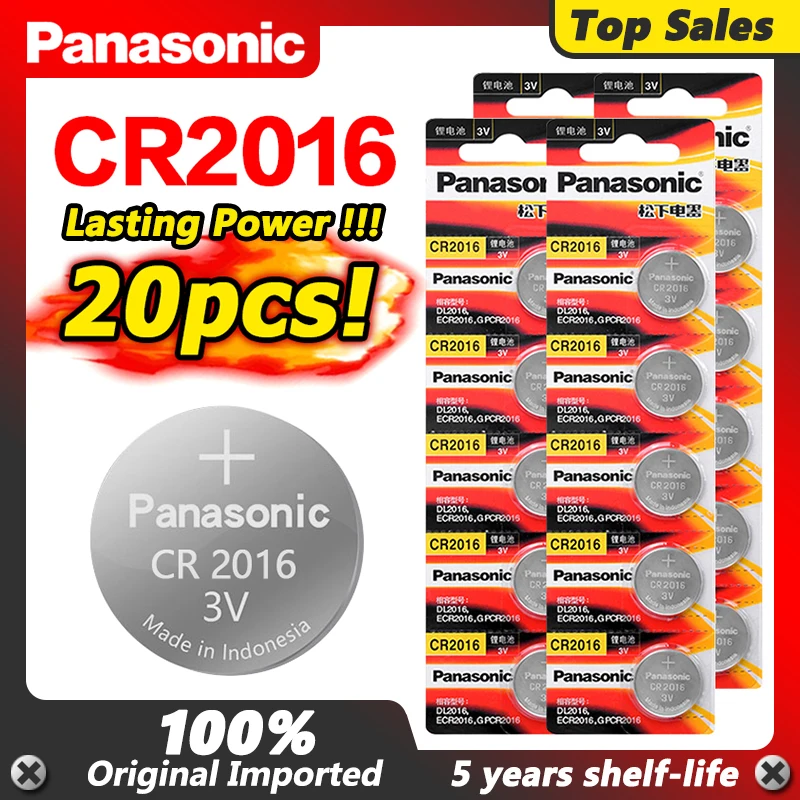 

Литиевая батарейка PANASONIC 3 в CR2016 LM2016 BR2016 DL2016 KCR2016, 20 шт.